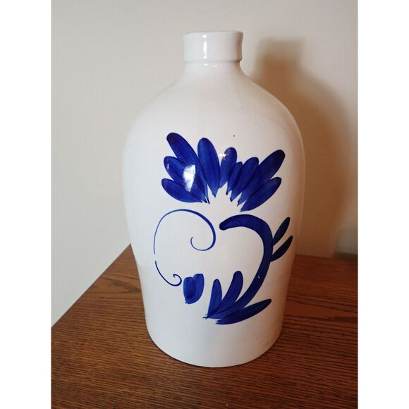 all Pottery Jug Cobalt Blue Accent Pottery Vase Ceramic Home Decor Cottage - Picture 1 of 8
